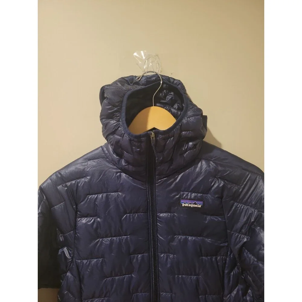 Patagonia Micro Puff Hooded Jacket Women's XS Navy Lightweight Insulated Outdoor - Picture 3 of 13